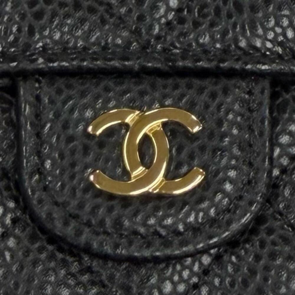 CHANEL Black Caviar Leather Logo Wallet - Picture 8 of 12
